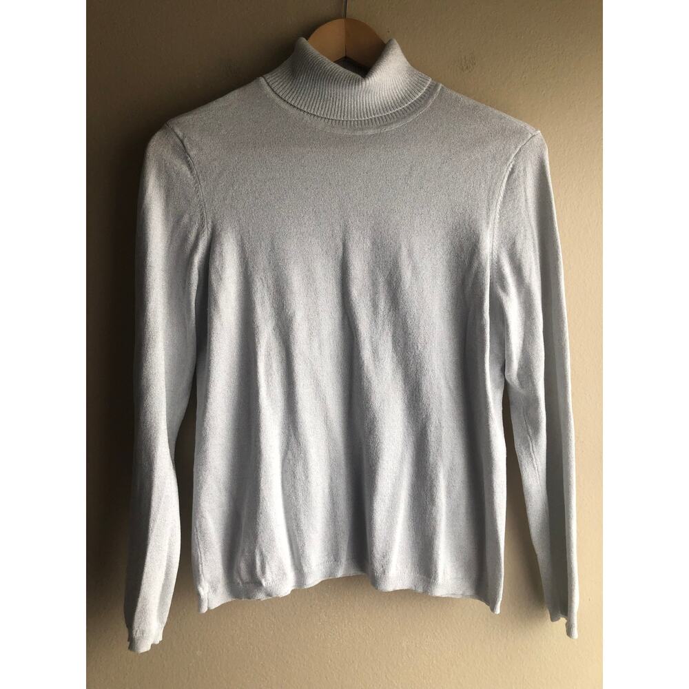 Chicos Women Turtleneck Shimmer Glitter Sweater Size 1
